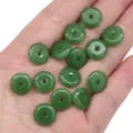 Green imitation jade glass Ping'an Kou beads for DIY handmade jewelry and craft making - 12mm (Aperture approx 1.5mm) 10 Pcs/Pack / Dark Green Jade