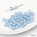 8mm light blue crackled glass round beads SKU for DIY handmade bracelet necklace jewelry - Crackle Round Bead / 20 Pieces/Pack (8mm) / Light Blue