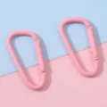 Rosa D-förmige Aluminium-Karabinerhaken für DIY-Schlüsselanhänger und Taschenzubehör - Rosa