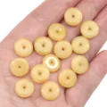 Handcrafted yellow glass imitation jade donut beads for DIY jewelry accessories - 12mm (Aperture approx 1.5mm) 10 Pcs/Pack / Topaz Color