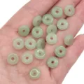 Pale green imitation jade glass donut beads for DIY jewelry making accessories - 10mm (Hole approx 2mm) 10 Pcs/Pack / Cyan Jade Color