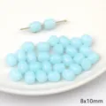 Light blue jelly glass bamboo beads for DIY jewelry making necklaces bracelets 8x10mm - Jelly Date Shape Bead / 20 Pieces/Pack (8x10mm) / Light Blue