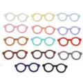 Colorful miniature round glasses frames for DIY doll craft accessories and patches - 10 Pieces/Pack (52*20mm) / Multicolor