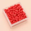 Vibrant red peanut-shaped acrylic loose beads for DIY jewelry and crafts making - Approx. 100 Pieces (4x6mm) / Red