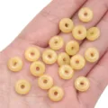 Creamy yellow glass imitation jade donut beads for DIY jewelry making and beadwork - 10mm (Hole approx 2mm) 10 Pcs/Pack / Topaz Color