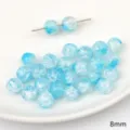 8mm light blue crackle glass beads for DIY bracelet and necklace jewelry making - Two-Tone Crackle Round Bead / 20 Pieces/Pack (10mm) / Light Blue
