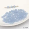 6x4mm light blue translucent glass rondelle beads for DIY jewelry making - Solid Abacus Bead / 20 Pieces (6x4mm) / Light Blue