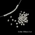 Faceted silver irregular spacer beads 3x3mm pack of 500 for DIY jewelry craft making - Faceted Cylindrical Spacer Bead / 500 Pieces/Pack (3x3mm) / White K Plated
