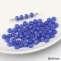 6x4mm blue glass spacer beads for DIY jewelry making handmade crafts - Solid Abacus Bead / 20 Pieces (6x4mm) / Dark Blue