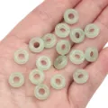 Imitation jade glass donut beads in light green for DIY jewelry making - 10mm (Hole Approx 3.5mm) 10 Pcs/Pack / Cyan Jade Color