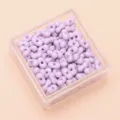 Lavendel-lila erdnussförmige Acrylperlen für DIY-Schmuckherstellung in Box - Ca. 100 Stück (4x6mm) / Hellviolett