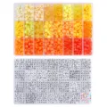 Acryl Pony und Alphabet Quadrat Perlen Set für DIY Schmuckherstellung in Boxen - Mischung aus Tönnchen- und Quadratperlen / 2-Kit Packung (9x6mm & 6x6mm) / Gelbe Serie
