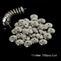 Silver disc spacer beads for DIY jewelry making, 11x4mm size, 100 pieces set - Saucer Spacer Bead / 100个装(11x4mm) / White K Plated
