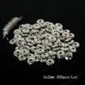 Silver metal 6x2mm spacer beads 300pcs pack for DIY bracelet and necklace jewelry making - Saucer Spacer Bead / 300个装(6x2mm) / White K Plated