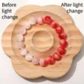 UV-photochrome Harzperlen, die sich von Weiß zu glitzerndem Rot für DIY-Schmuck ändern - Rot Glitzer UV Wechsel Mondstein (BSB154)