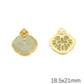 18.5x21mm Chinese style alloy faux jade Ruyi lock charm for jewelry making DIY - Peace Lock Pendant / 2 Pieces/Pack