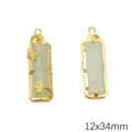 Elegant 12x34mm gold alloy and green faux jade pendant component for DIY jewelry beading - Light Green Bamboo Joint / 2 Pieces/Pack
