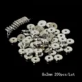 8x2mm silver round flat spacer beads for DIY jewelry making projects, 200pcs per lot - 圆片隔珠 / 200个装(8x2mm) / White K Plated