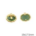 Green imitation jade Ruyi lock pendant charm 19x17.5mm for DIY jewelry making material - Dark Green Lucky Cloud / 2 Pieces/Pack