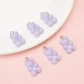 Cute purple acrylic gummy bear charms with metal rings for DIY jewelry making SKU variant - 5 Pieces/Pack (11x21mm) / Purple