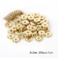 Golden 8x2mm flat round metal spacer beads for DIY jewelry making kits 200 pieces pack - 圆片隔珠 / 200 Pieces/Pack (8x2mm) / KC Gold