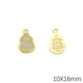 Gourd shaped faux jade glass charm pendant for DIY jewelry making accessories 10x16mm - Gold-Edged Gourd / 2 Pieces/Pack