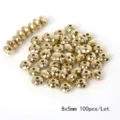 8x5mm gold faceted metallic spacer beads for DIY jewelry making, 100 pieces per lot. - Faceted Wheel Spacer Bead / 100 Pieces (8x5mm) / KC Gold