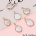 Natural freshwater pearl teardrop pendant with gold plating, 10x15-11x20mm size - 1 Piece/Pack (10-11 x 15-20mm)