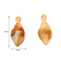 Acrylic marbled orange conch shell charm pendant for DIY jewelry making, size 32x15mm - 15 Pieces (32x15mm)