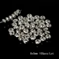 8x5mm silver faceted irregular spacer beads for DIY craft jewelry making 100pcs lot - Faceted Wheel Spacer Bead / 100 Pieces (8x5mm) / White K Plated