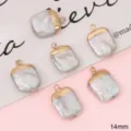 Natural irregular freshwater baroque pearl pendant with gold plated bail, 14mm size - 1 Piece/Pack (Width 14mm)