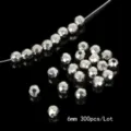 6mm silver multifaceted spacer beads for DIY jewelry making, 300pcs lot - Faceted Ball Spacer Bead / 300 Pieces/Pack (6mm) / White K Plated
