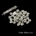 Faceted silver irregular spacer beads 7x3mm for DIY jewelry making - Faceted Wheel Spacer Bead / 200 Pieces/Pack (7x3mm, 1.5mm Hole) / White K Plated
