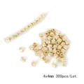 Irregular golden spacer beads 4x4mm for DIY handmade jewelry making, 300pcs lot set - Faceted Column Beads / 300 Pieces/Pack (4x4mm, 1.5mm Hole) / KC Gold
