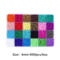 24 Farben DIY-Perlenset, 4 mm 4000 Stück pro Box für Schmuck und Armbänder - 24 Farben Glasperlen-Set (4mm) / 24 Gitter / 4000 Stück