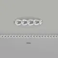 10mm wide silver aluminum curb chain link for DIY keychain and jewelry making - 10x7mm Chain-1.8mm Wire-3m Length / Electroplated Silver