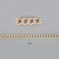 Premium gold aluminum curb chain for DIY accessories, 11mm link width detail view - 11x8mm Chain-2.2mm Wire-2m Length / Electroplated Light Gold