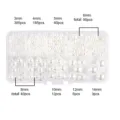 Weißes Perlen-Set in Kunststoffbox, 3mm-14mm Größen für DIY-Schmuckhandwerk und Basteln - 10 Gitter ABS Künstliche Perlen-Set (Weiß)