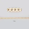 Professional view of 17mm width champagne gold aluminum curb chain for DIY jewelry making - 17x13mm Chain-3.5mm Wire-1m Length / Electroplated Light Gold