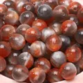 Exquisite 8mm orange and grey gradient beads with gold glitter for DIY jewelry making - Brown Gray (Crimson Glow)