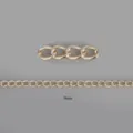 Detailed macro view of 9mm gold aluminum curb chain for DIY jewelry making and crafts - 9x6mm Chain-1.4mm Wire-5m Length / Electroplated Light Gold