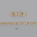 Golden aluminum curb chain links measuring 15mm for DIY jewelry and keychain making - 15x11mm Chain-2mm Wire-3m Length / Electroplated Dark Gold