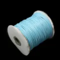 Durable light blue 1-2mm Korean wax cord spool for DIY jewelry making and beading projects - Light Lake Blue