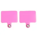 Coppia di linguette rosa vivace per cordino telefono con rinforzo in anello metallo - 5.5x5.7cm / Patch in Pellicola con Occhiello / 2 Pezzi/Set / Rosa Intenso