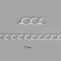 Premium 17mm silver aluminum grind chain link for DIY jewelry making and keychains - 17x12mm Chain-2mm Wire-3m Length / Electroplated Silver