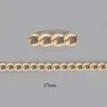 Gold 17mm frosted aluminum curb chain DIY accessory for jewelry making and keychains - 17x12mm Chain-3.2mm Wire-1m Length / Electroplated Gold