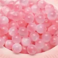 Pink gradient round beads with fine gold glitter for DIY handmade jewelry and bracelets. - Pink White (Peach Blossom Blooming)