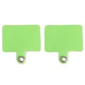 Due patch per cordino telefono verde chiaro con occhielli in metallo per fissaggio fai-da-te - 5.5x5.7cm / Patch in Pellicola con Occhiello / 2 Pezzi/Set / Verde