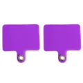 Coppia di linguette viola per cordino telefono con occhiello in metallo per fai da te - 5.5x5.7cm / Patch in Pellicola con Occhiello / 2 Pezzi/Set / Viola