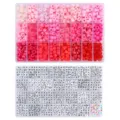 Bastelset für Schmuck mit bunten Acrylperlen und quadratischen Buchstabenperlen. - Mischung aus Tönnchen- und Quadratperlen / 2-Kit Packung (9x6mm & 6x6mm) / Rot Serie